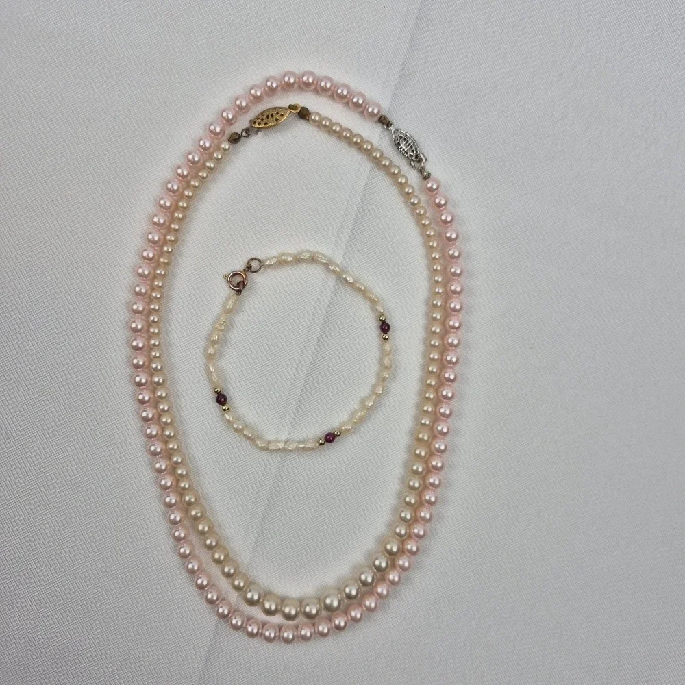 Vtg Pearl Jewelry Lot Necklace 16